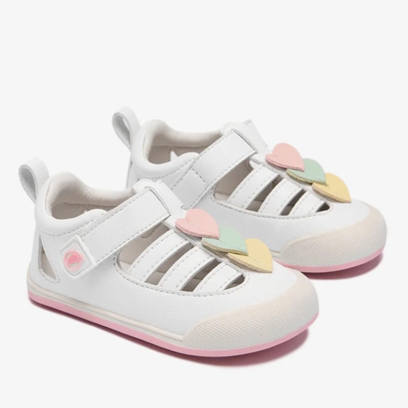 Sandalia blanca barefoot corazones