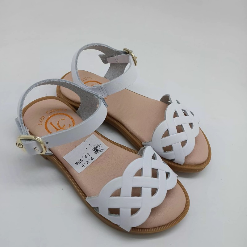 Sandalia de piel en color blanco