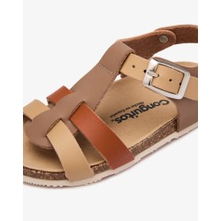 Sandalia Bio tiras multi marrón
