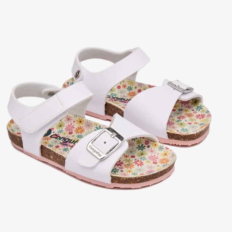 Sandalia bio blanca Hebilla