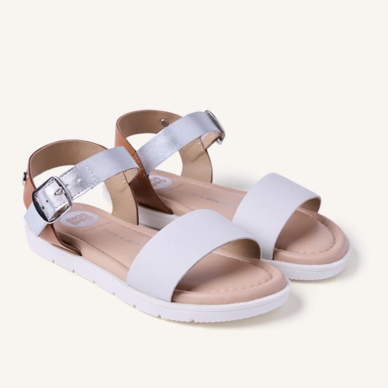 Sandalia piel combinada