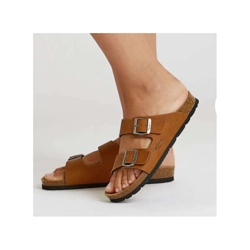 Sandalia Bio Pepe Jeans en color cuero
