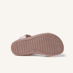 Sandalia Barefoot piel oro con mariposa