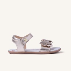 Sandalia Barefoot piel oro con mariposa