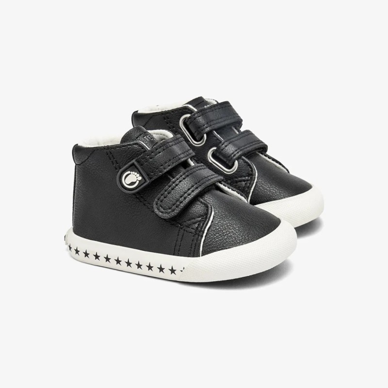 Zapatilla alta Barefoot en negro