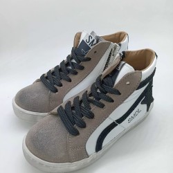 Zapatilla alta Silver en blanco combinada