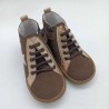Botin piel marron estrellas oro