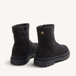 Bota piel negra cremallera