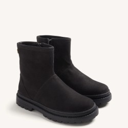 Bota piel negra cremallera
