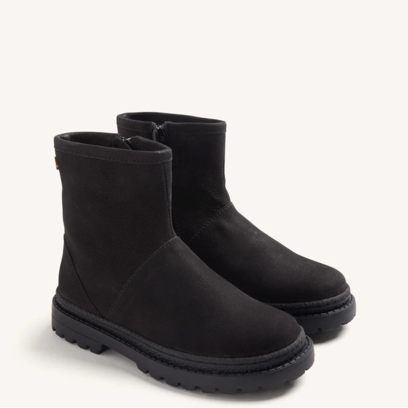Bota piel negra cremallera