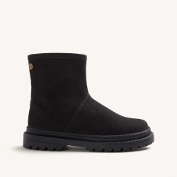 Bota piel negra cremallera