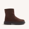 Bota piel marrón con cremallera