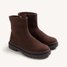 Bota piel marrón con cremallera