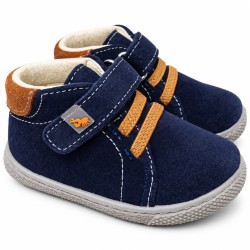 Botin Barefoot elasticos en serraje azul marino