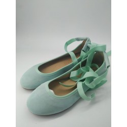 Bailarina de la marca Confetti en color verde agua. Fabricada en