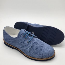 Zapato blucher ceremonia en piel saco jeans