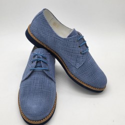 Zapato blucher ceremonia en piel saco jeans