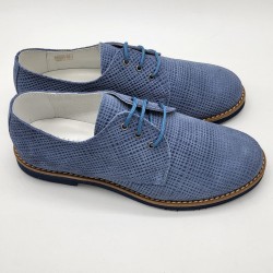 Zapato blucher ceremonia en piel saco jeans