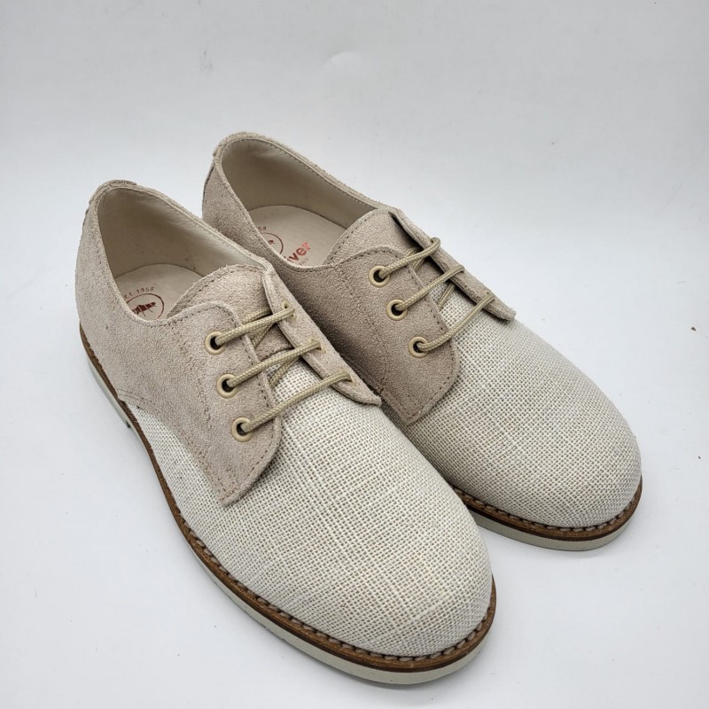 Zapato blucher en color lino natural