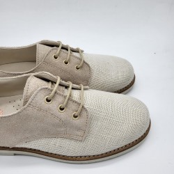 Zapato blucher en color lino natural