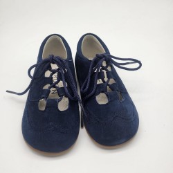 Zapato inglés en serraje azul marino