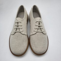 Zapato oxford en piel lino natural