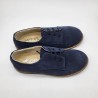 Zapato oxford en piel serraje azul marino