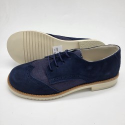 Zapato Oxford azul combinado