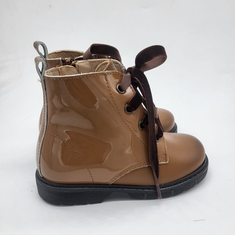 Bota combinada color cuero