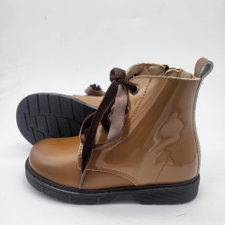 Bota combinada color cuero