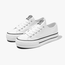 Zapatilla lona blanca con plataforma