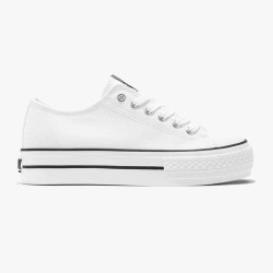 Zapatilla lona blanca con plataforma