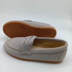 Mocasin piel serraje gris, beig y azul marino