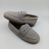 Mocasin piel serraje gris, beig y azul marino