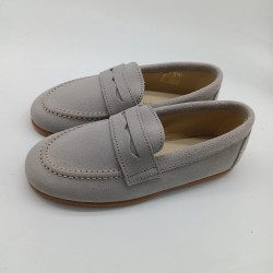 Mocasin piel serraje gris, beig y azul marino