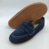 Mocasin piel serraje gris, beig y azul marino