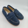 Mocasin piel serraje gris, beig y azul marino