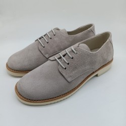 Zapato Oxford en piel ante gris