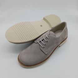 Zapato Oxford en piel ante gris