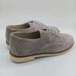 Zapato Oxford en piel ante gris