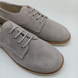 Zapato Oxford en piel ante gris