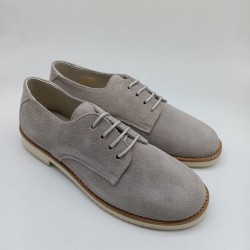 Zapato Oxford en piel ante gris