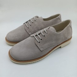 Zapato Oxford en piel ante gris