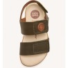 Sandalia Barefoot en piel kaki