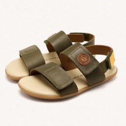 Sandalia Barefoot en piel kaki
