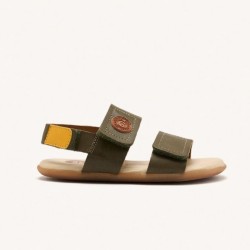 Sandalia Barefoot en piel kaki