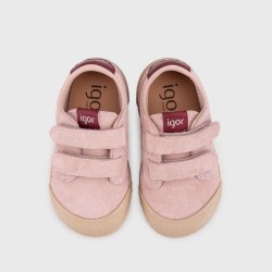 Zapatilla igor en piel suede rosa