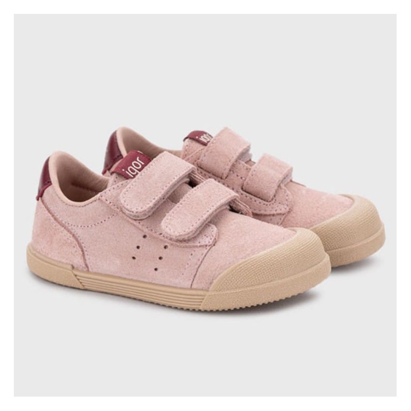 Zapatilla igor en piel suede rosa