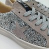 Zapatilla Silver Moose glitter plata