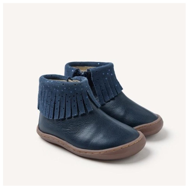 Botin flecos Barefoot en azul marino